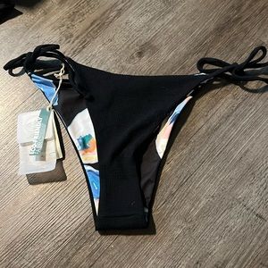 Maaji Black and Multicolor Bikini Bottom